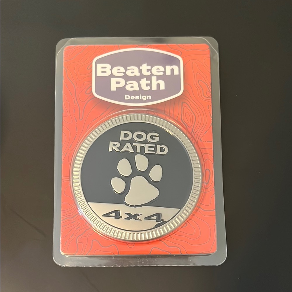 Silver and Black Dog Rated 4x4 Emblem